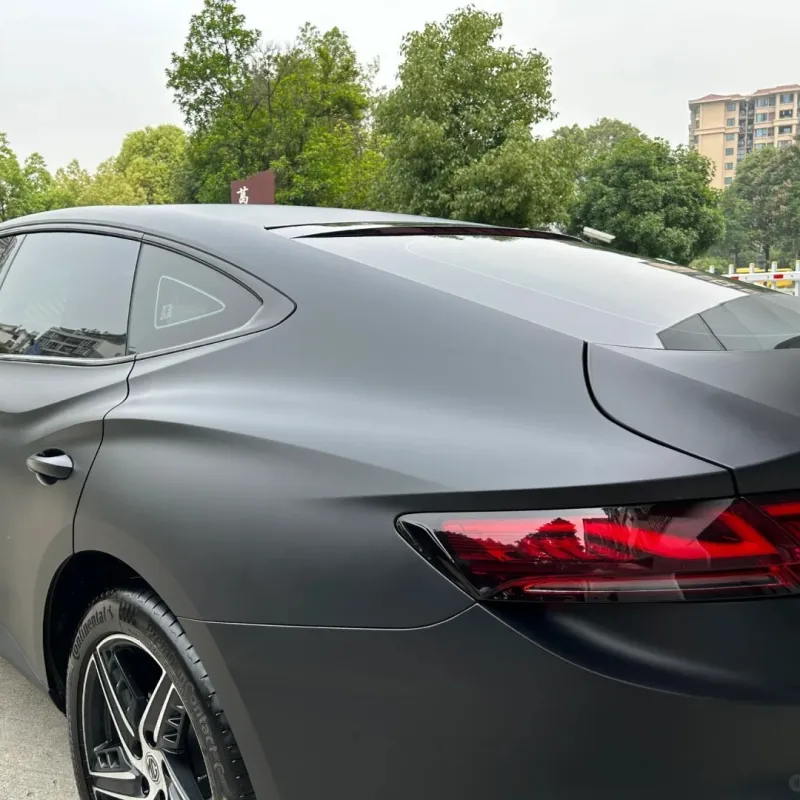 Matte Black Car Vinyl Wrap 1