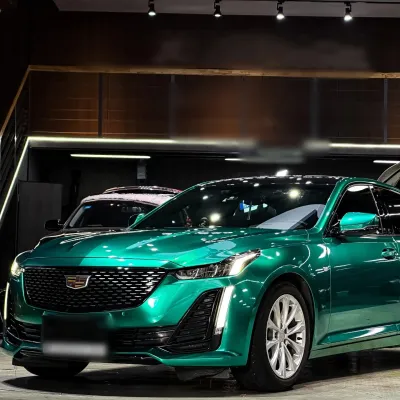 Ravoony Basic Metallic Paint Emerald Green Car Vinyl Wrap 02