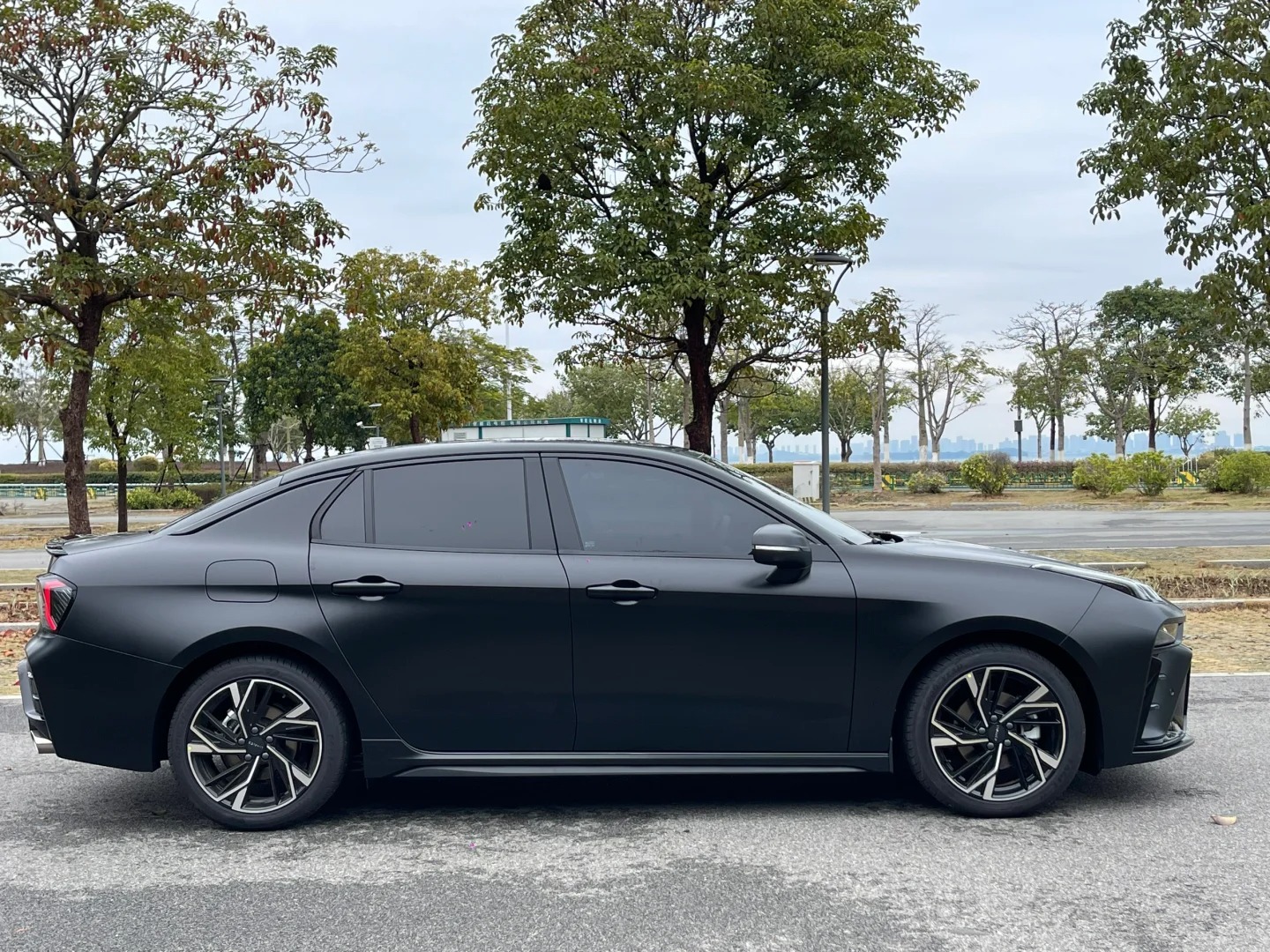 Satin Black Car Wrap