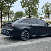 Satin Black Car Wrap