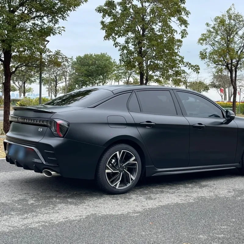 Satin Black Car Wrap