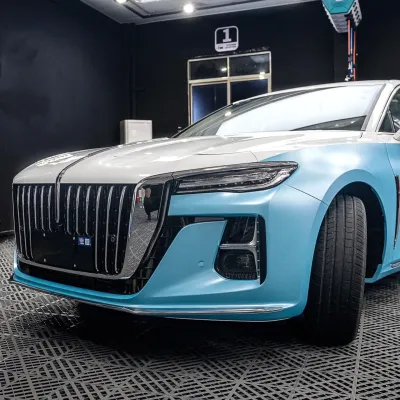 Ravoony Basic Pure Metallic Sky Blue Vinyl Wrap 02
