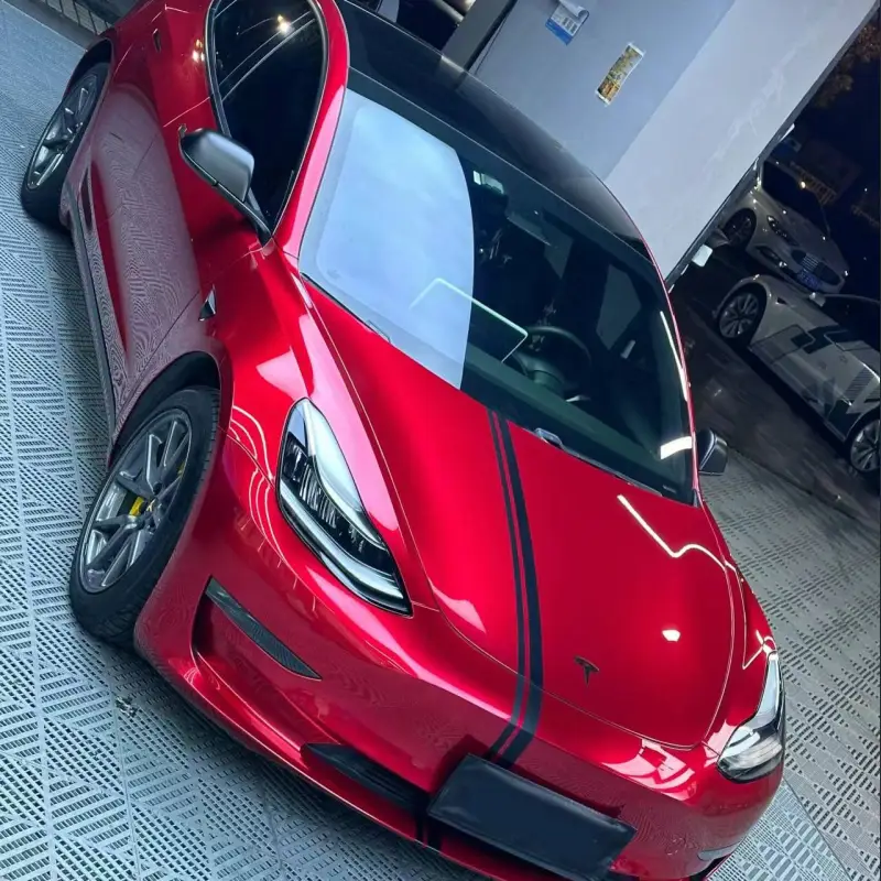 Ravoony Pro TPU Tesla Gloss Midnight Cherry Red PPF Film