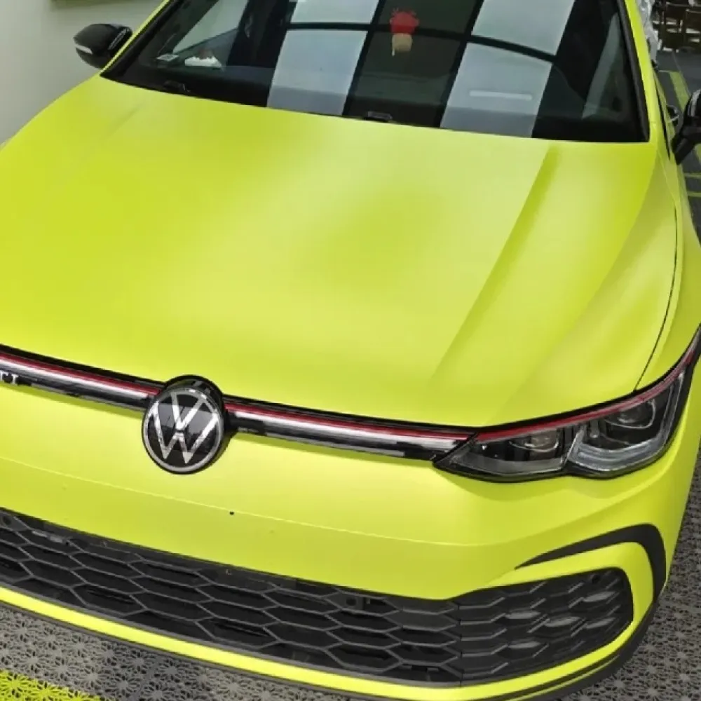 Ravoony Basic Matte Pure Metal Fluorescent Yellow Car Wrap