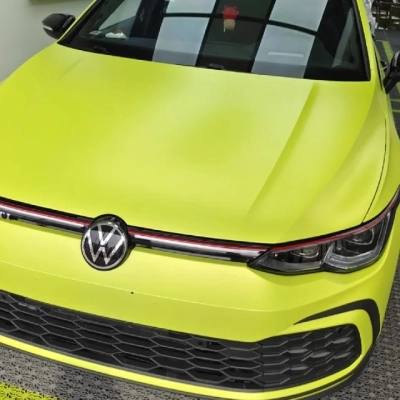Ravoony Basic Matte Pure Metal Fluorescent Yellow Car Wrap 02