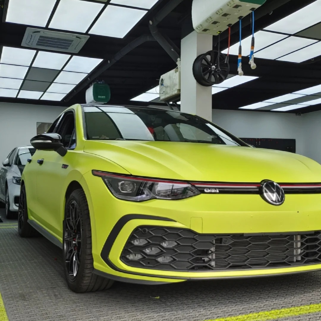 Ravoony Basic Matte Pure Metal Fluorescent Yellow Car Wrap