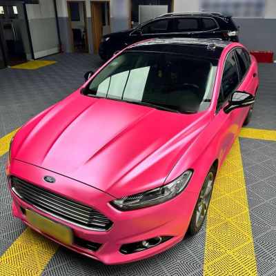 Ravoony Basic Pure Metal Princess Pink Car Vinyl Wrap 02