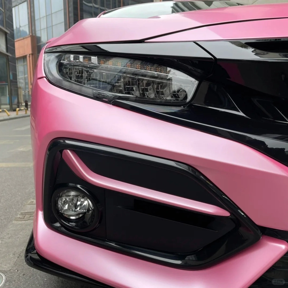 Pink Wrapped Rav Pink Car Vinyl Wrap,Best Ravoony Basic Pure Metallic Conch Pink Car ...