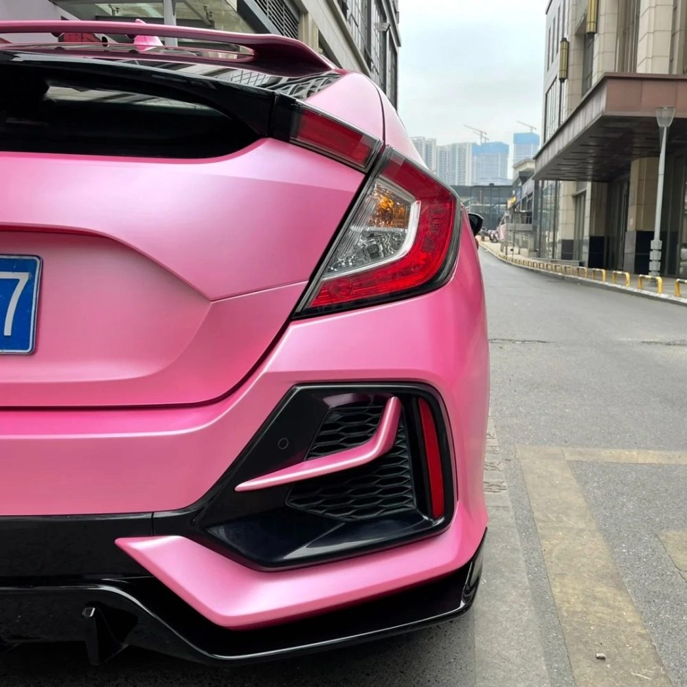 Pink Wrapped Rav Pink Car Vinyl Wrap,Best Ravoony Basic Pure Metallic Conch Pink Car ...