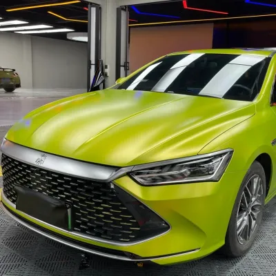 Ravoony Basic Pure Metallic Lemon Green Car Wrap 02