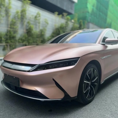 Ravoony Basic Pure Metallic Rose Gold Car Vinyl Wrap 02