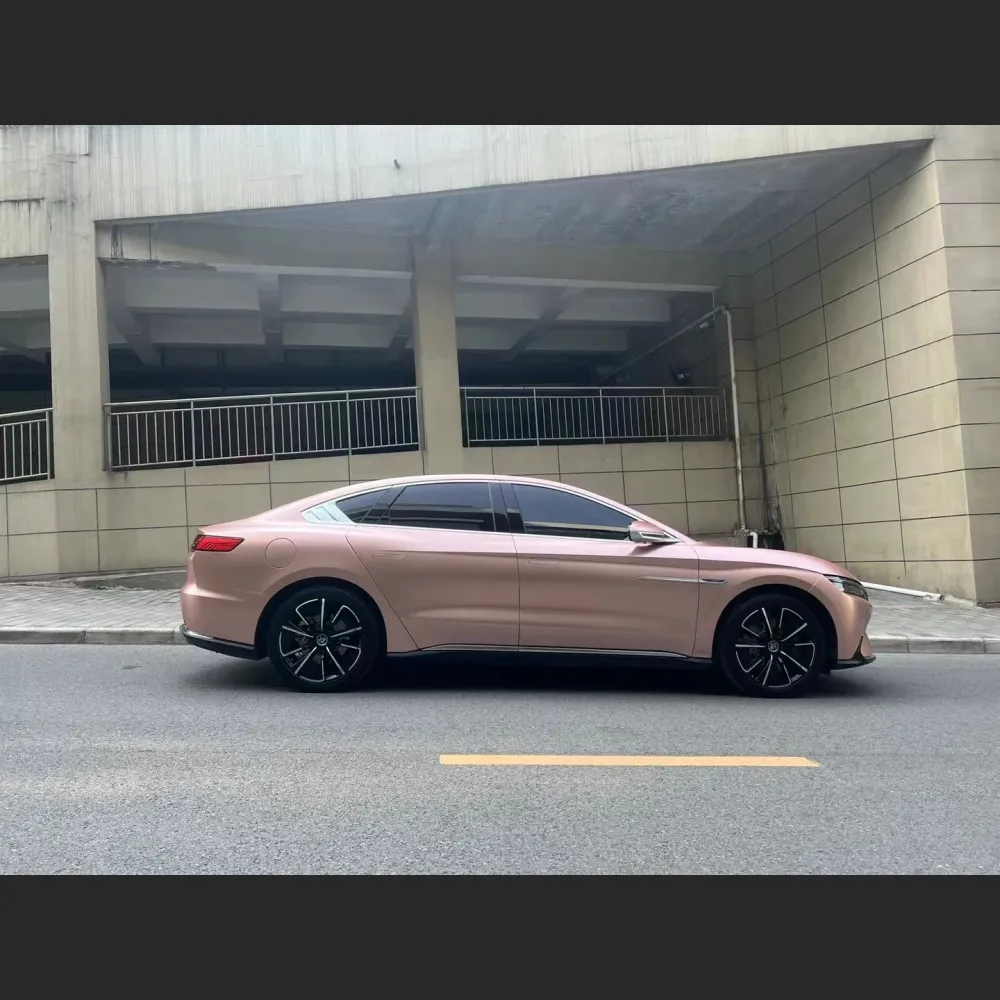 Ravoony Basic Pure Metallic Rose Gold Car Vinyl Wrap