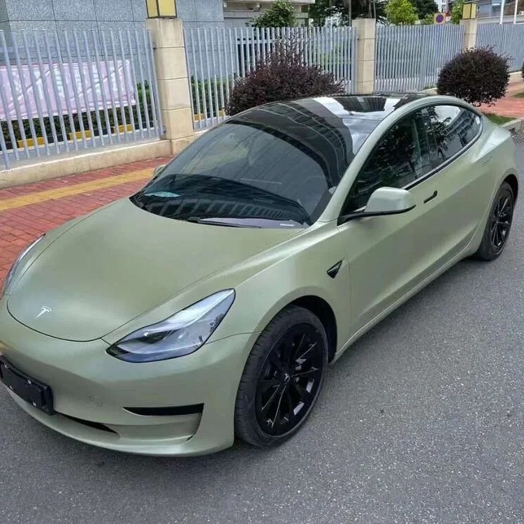 Ravoony Plus Ultra-Matte Ceramic Khaki Green Car Vinyl Wrap