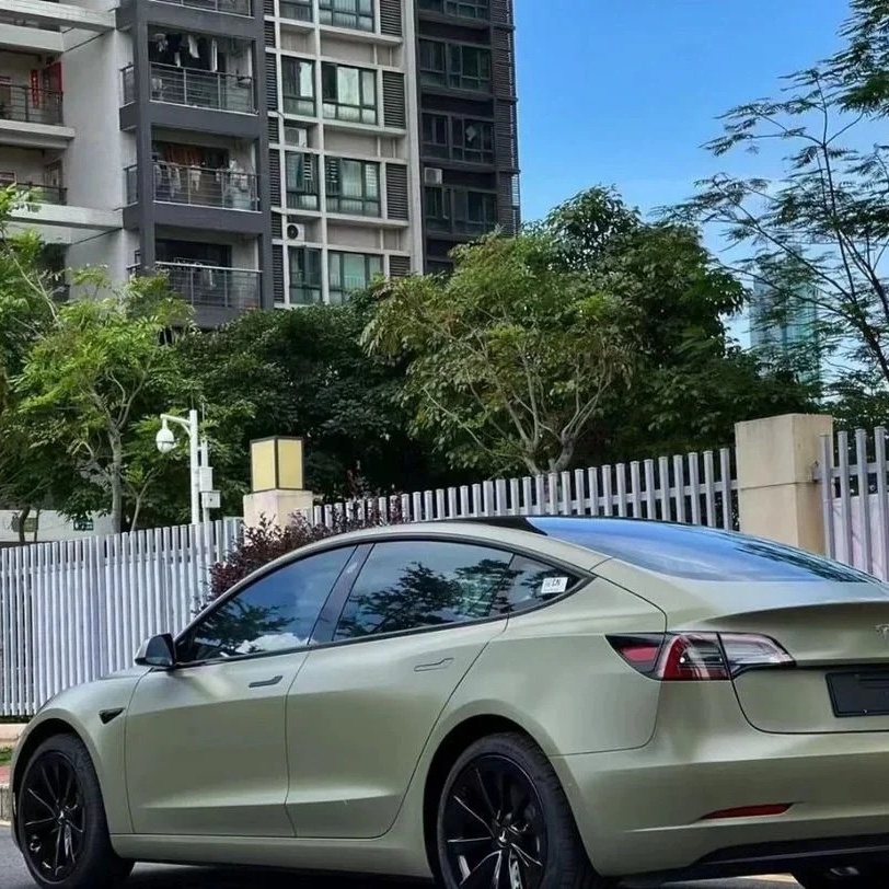 Ravoony Plus Ultra-Matte Ceramic Khaki Green Car Vinyl Wrap