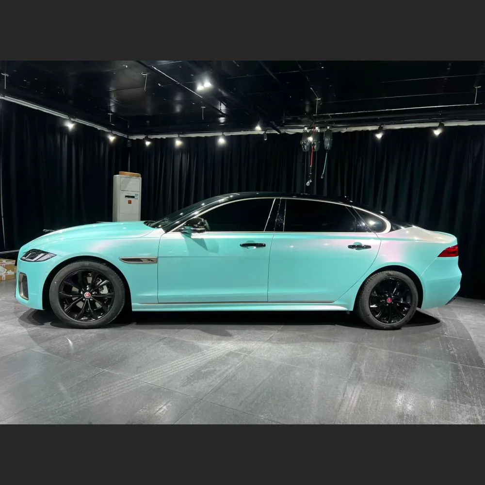 Ravoony Plus Glossy Metallic Racing Tiffany Car Vinyl Wrap