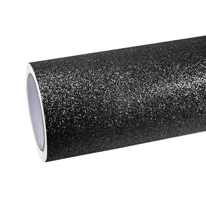 Ravoony Plus PET Super Glitter Black Car Vinyl Wrap