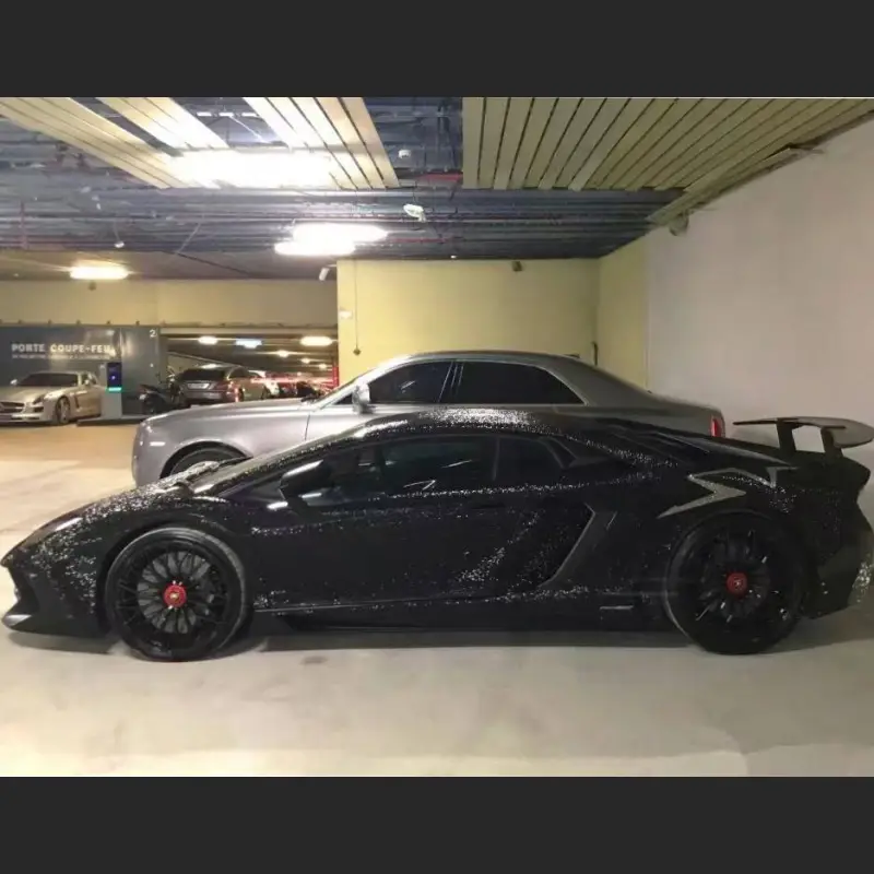 Ravoony Plus Super Glitter Black Car Vinyl Wrap