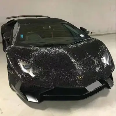 Ravoony Plus Super Glitter Black Car Vinyl Wrap 02