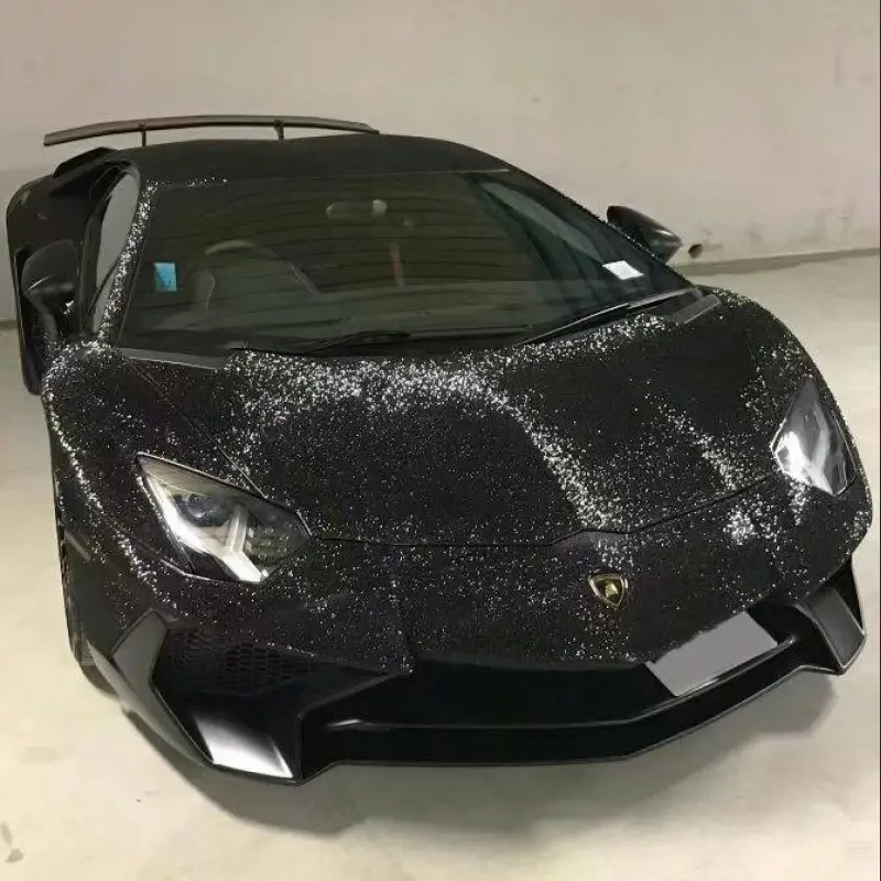 Ravoony Plus Super Glitter Black Car Vinyl Wrap