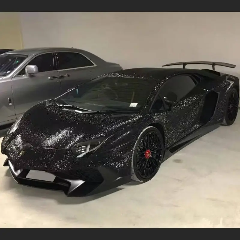 Ravoony Plus Super Glitter Black Car Vinyl Wrap