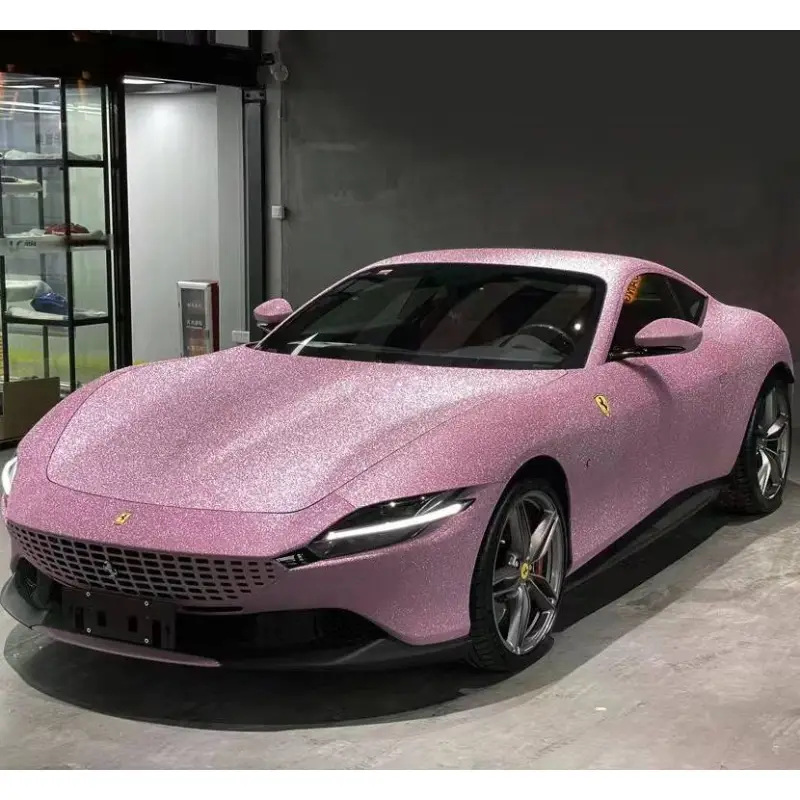 Super Glitter Pink Car Vinyl Wrap
