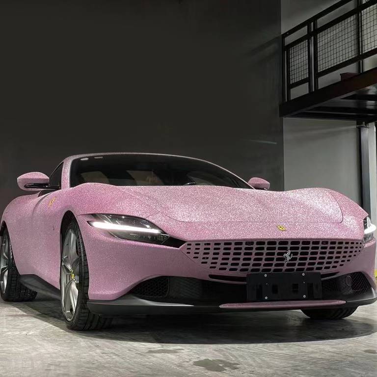 Super Glitter Pink Car Vinyl Wrap