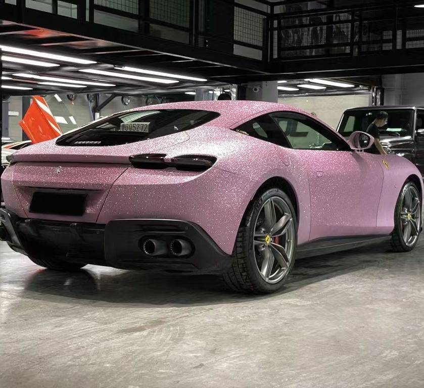 Best Super Glitter Pink Car Vinyl Wrap