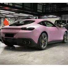 Super Glitter Pink Car Vinyl Wrap
