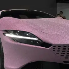 Super Glitter Pink Car Vinyl Wrap