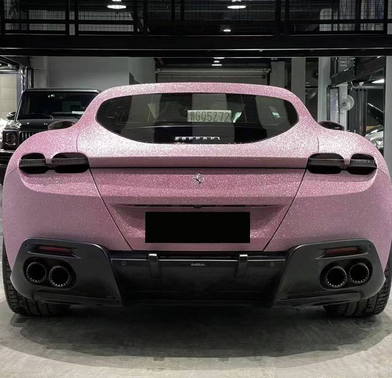 Super Glitter Pink Car Vinyl Wrap