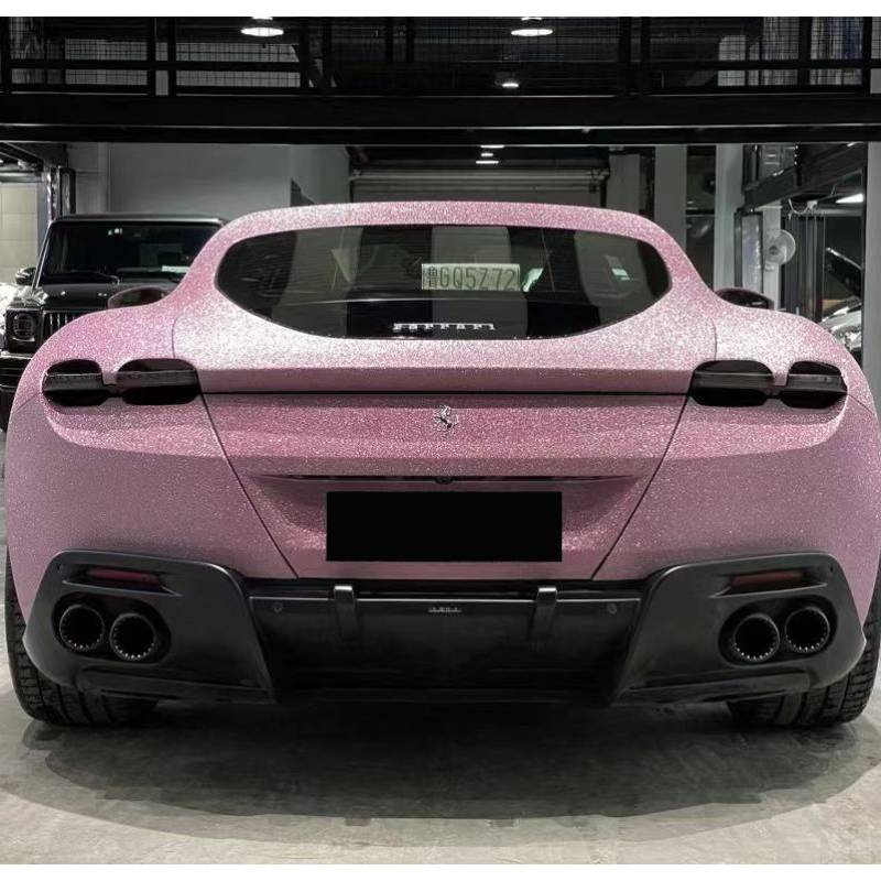Super Glitter Pink Car Vinyl Wrap