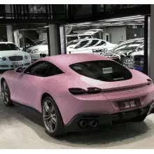 Super Glitter Pink Car Vinyl Wrap