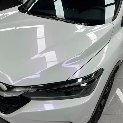 Ravoony Basic Glossy White to Purple Vinyl Car Wrap 02