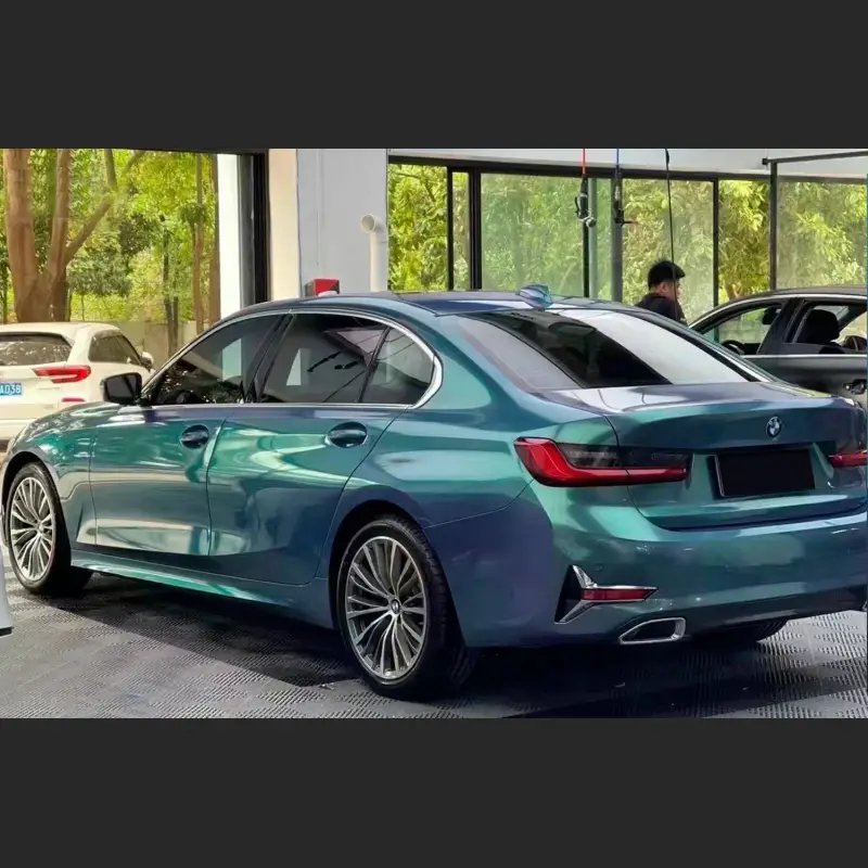 Ravoony Plus Glossy Color Peacock Green Car Vinyl Wrap