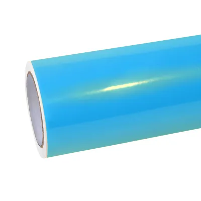 Ravoony Plus Glossy Gold Sky Blue Vinyl Car Wrap 01