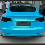 Ravoony Plus Glossy Gold Sky Blue Vinyl Car Wrap