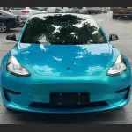 Ravoony Plus Glossy Gold Sky Blue Vinyl Car Wrap