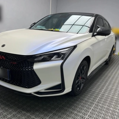 Ravoony Basic Pure Matte Metallic White to Blue Car Vinyl Wrap 02