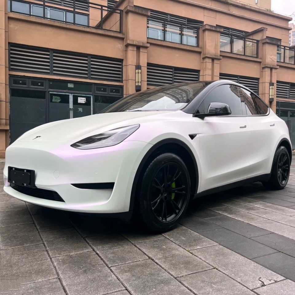 Ravoony Basic Pure Metallic White To Purple Vinyl Car Wrap