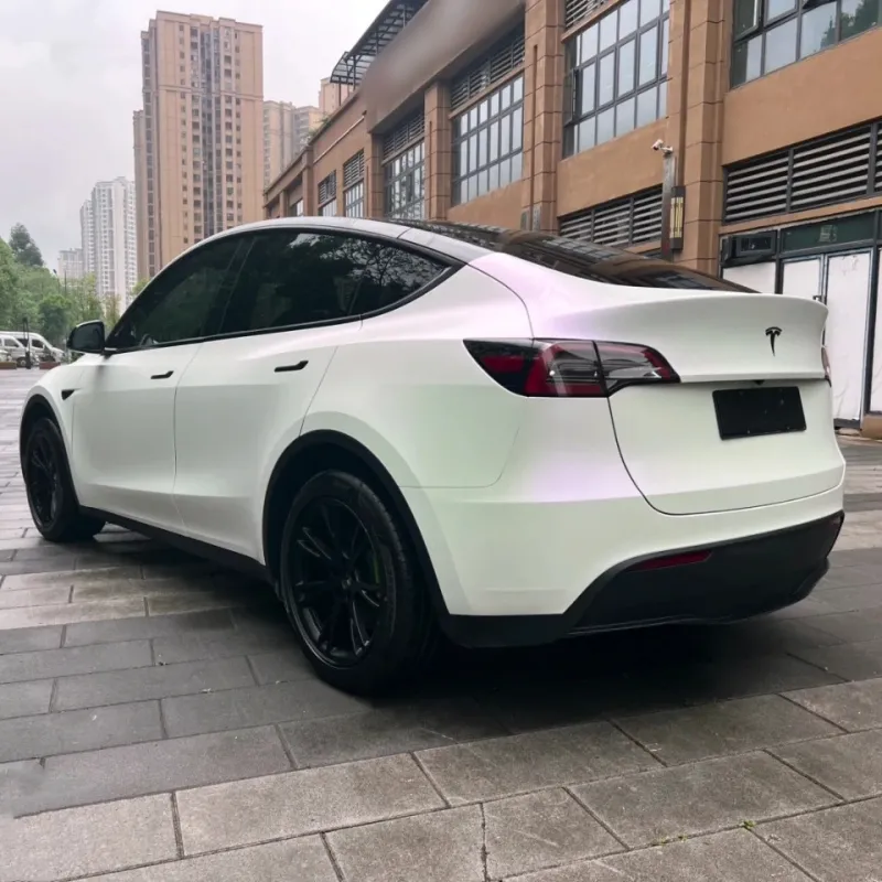 Ravoony Basic Pure Metallic White To Purple Vinyl Car Wrap
