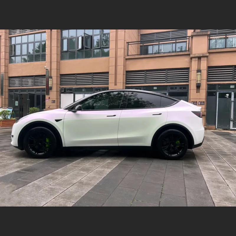 Ravoony Basic Pure Metallic White To Purple Vinyl Car Wrap