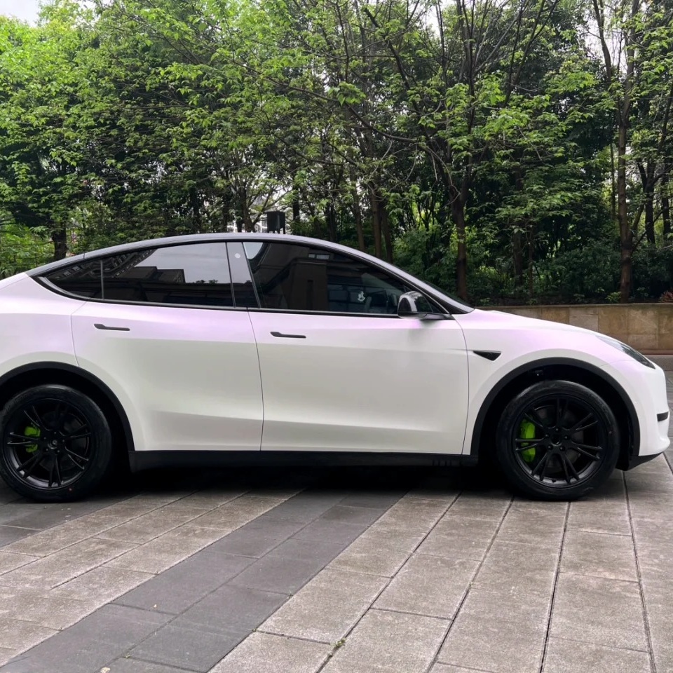 Ravoony Basic Pure Metallic White To Purple Vinyl Car Wrap