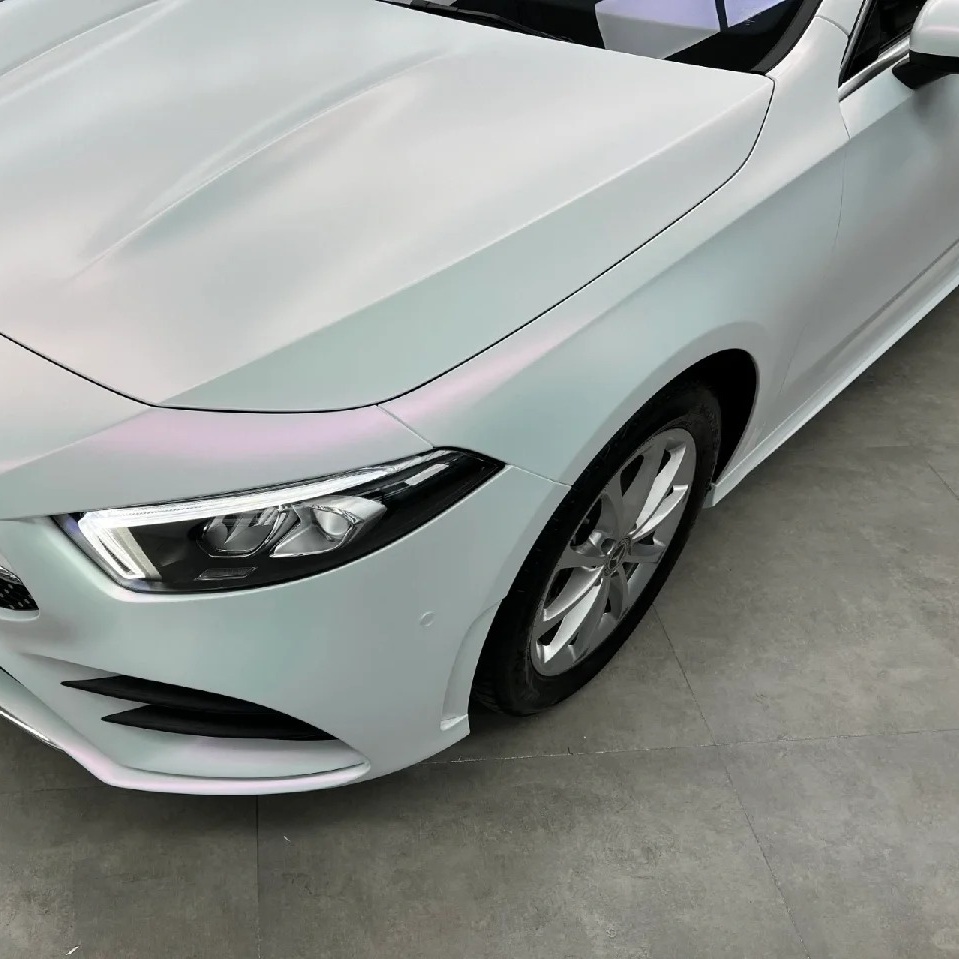 Ravoony Basic Matte White To Pink Car Vinyl Wrap