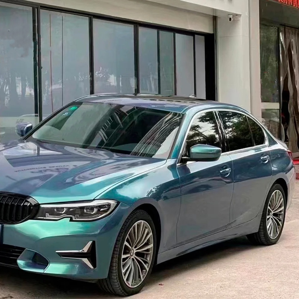 Ravoony Basic Glossy Color Peacock Green Car Vinyl Wrap