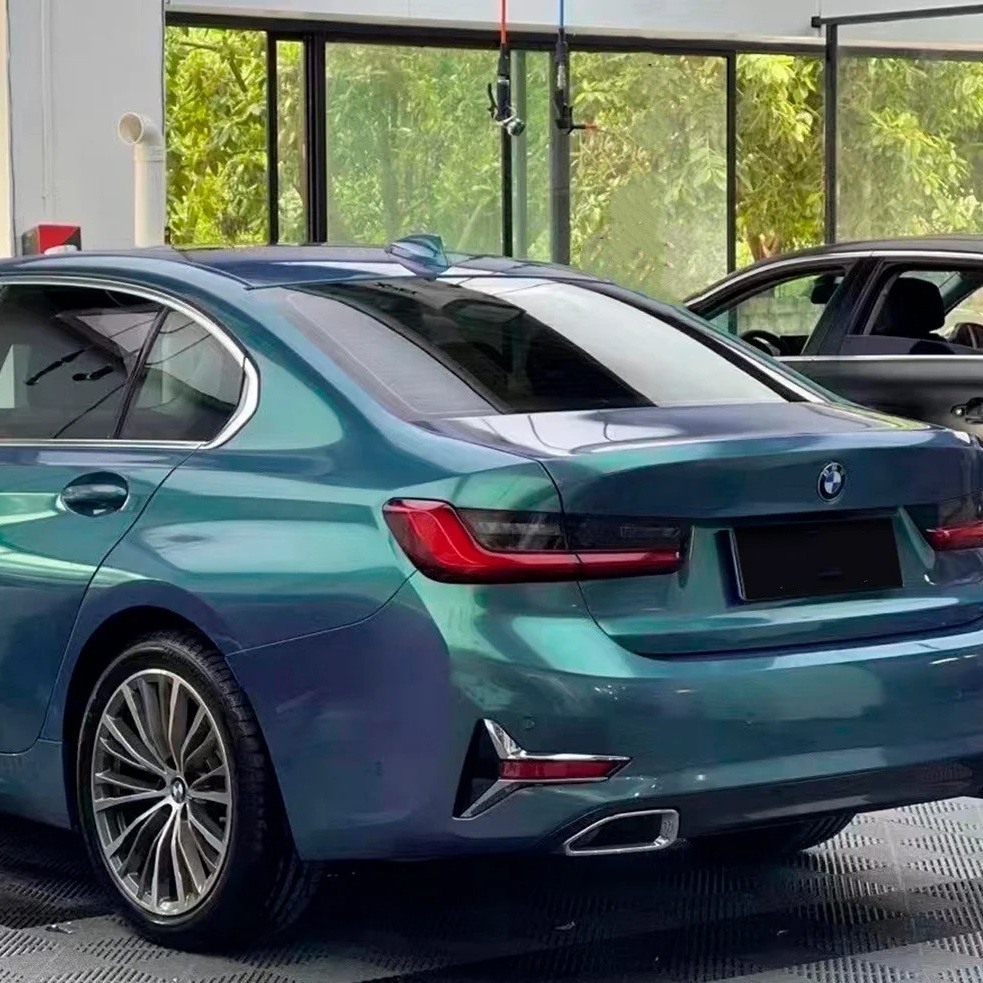 Ravoony Basic Glossy Color Peacock Green Car Vinyl Wrap