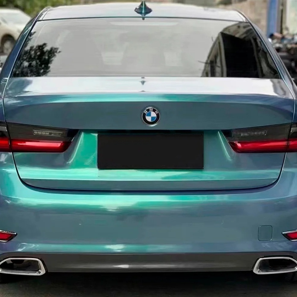 Ravoony Basic Glossy Color Peacock Green Car Vinyl Wrap