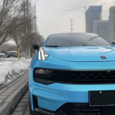 Ravoony Basic Glossy Gold Sky Blue Vinyl Car Wrap 02