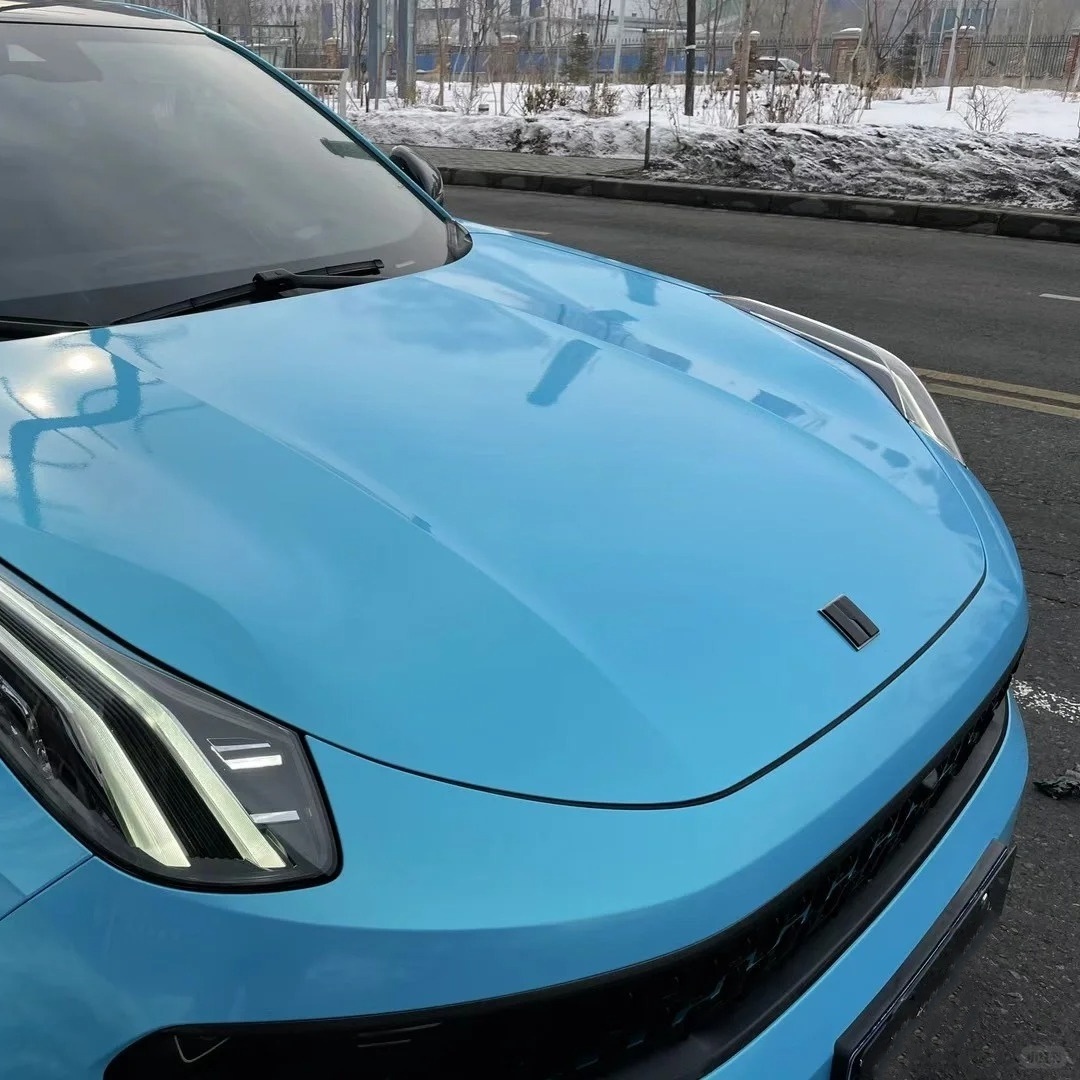 Ravoony Basic Glossy Gold Sky Blue Vinyl Car Wrap