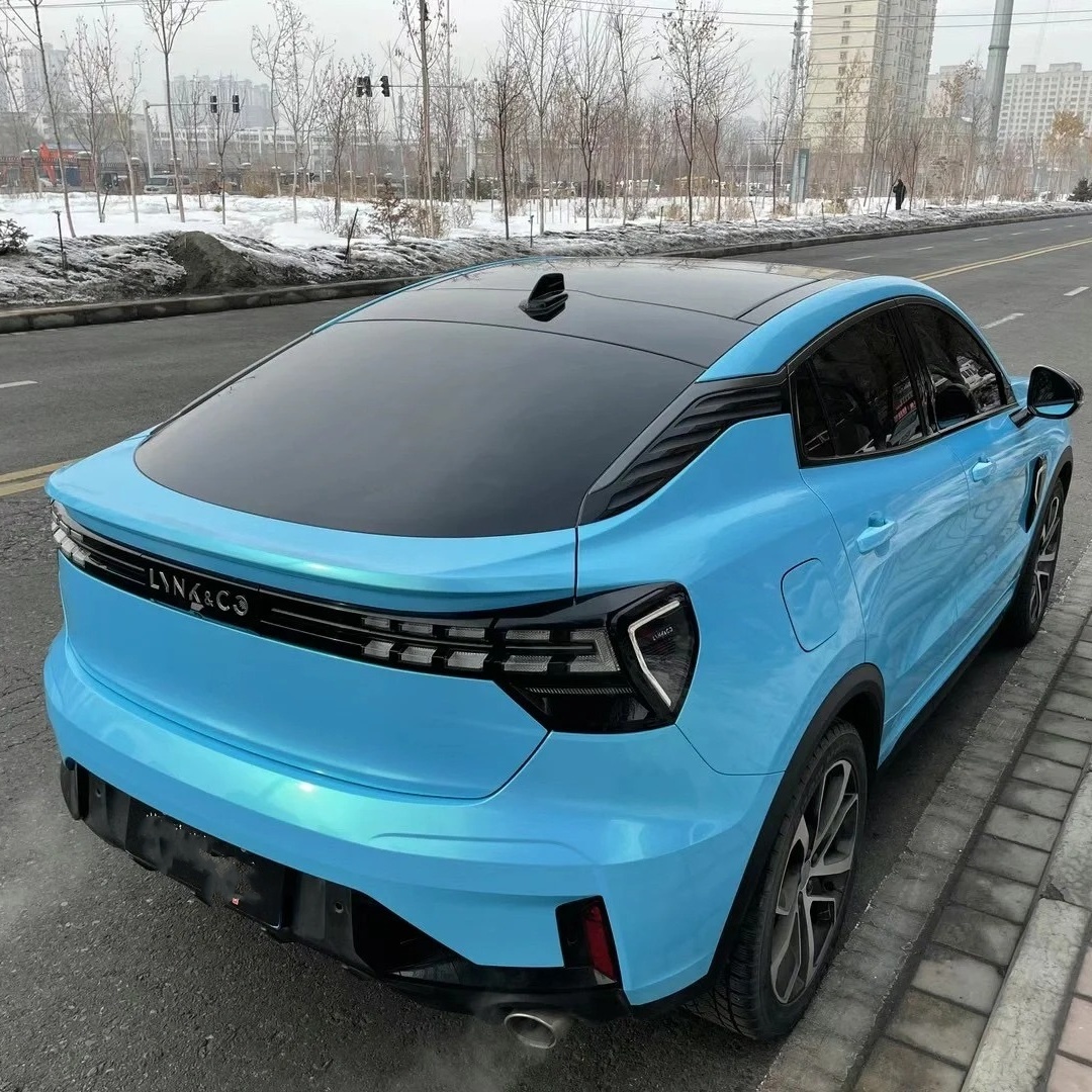 Ravoony Basic Glossy Gold Sky Blue Vinyl Car Wrap