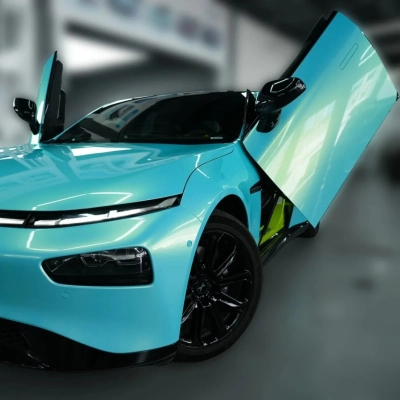 Ravoony Basic Glossy Magic Gold Blue Vinyl Car Wrap 02